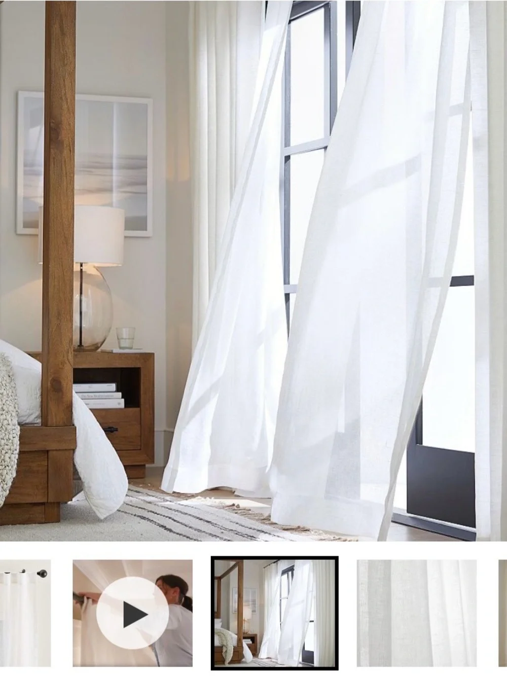 1 Pottery Barn Linen Curtain Panel IVORY 50x84